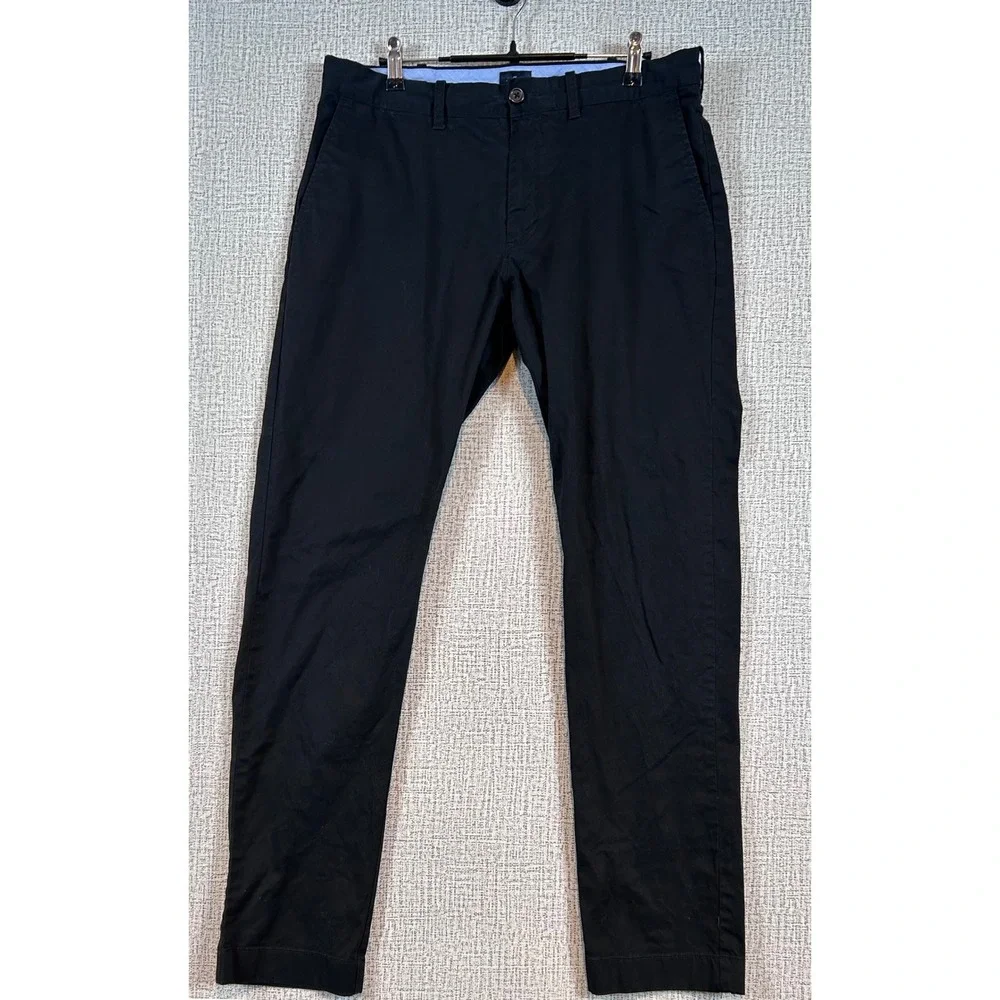 Lot of 2 J.Crew Flex Chino Driggs Slim Fit Pants Black & Grey 32x32 Mens Classic